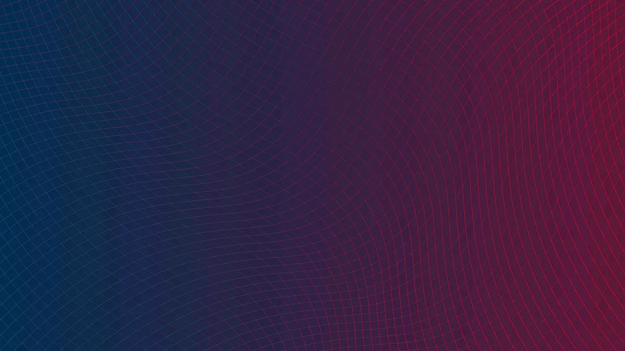 Abstract blue and red curved grid lines on a dark background